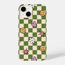 Green Checkerboard Aesthetic Phone Case