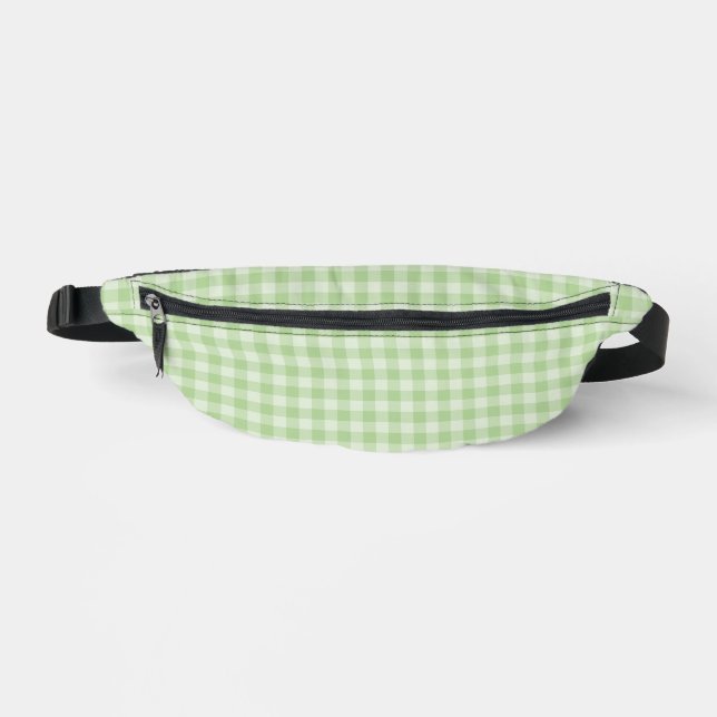 Green Checkerboard Pattern Fanny Pack (Front)
