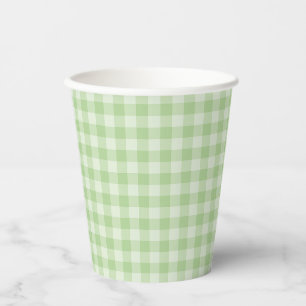 Green Checkerboard Pattern Paper Cups
