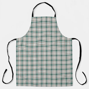 green checkered light tartan pattern apron
