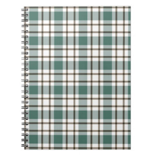 green checkered light tartan pattern notebook