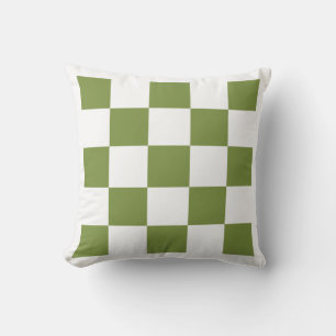 Green Checkered Throw Pillow
