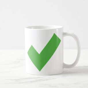 GREEN CHECKMARK CHECK CORRECT SYMBOL COFFEE MUG