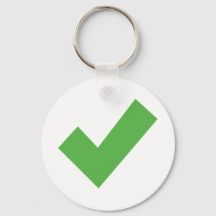 GREEN CHECKMARK CHECK CORRECT SYMBOL KEYCHAIN