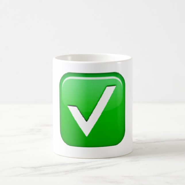 Green Checkmark In Box - Emoji Coffee Mug (Center)