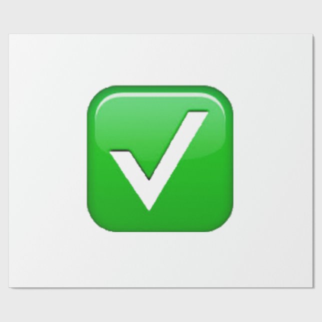 Green Checkmark In Box - Emoji Wrapping Paper (Flat)