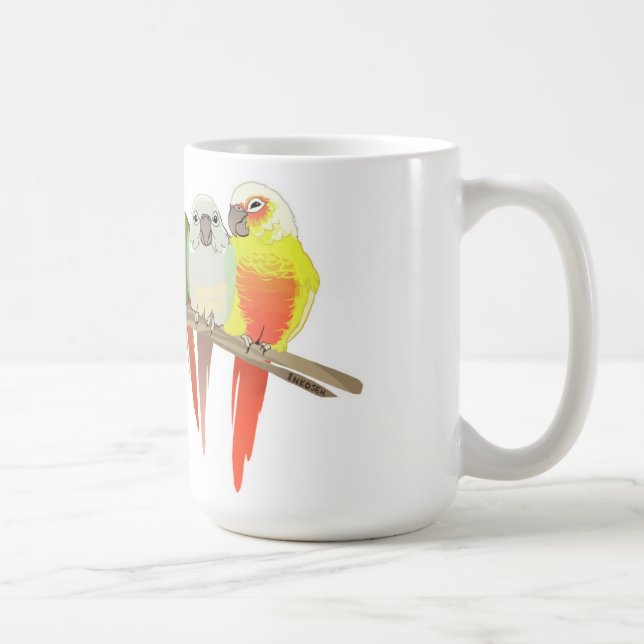Green Cheek Conure Coffee Mug (Right)