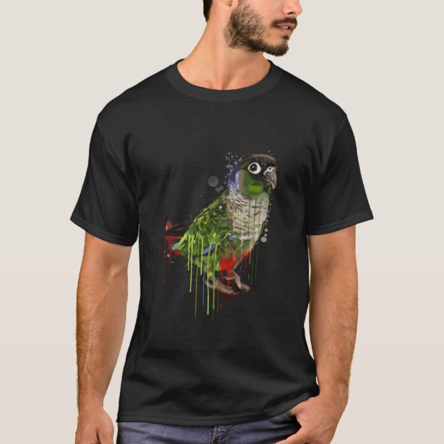 Green Cheek Conure Conure Parrot T-Shirt (Front)