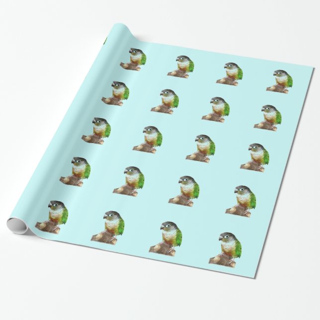 Green Cheek Conure Wrapping Paper (Unrolled)