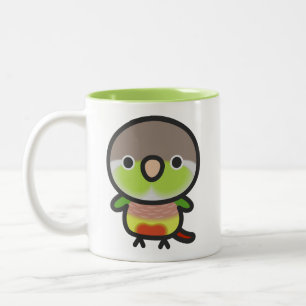 Green-cheeked parakeet / Pineapple Two-Tone Coffee Mug