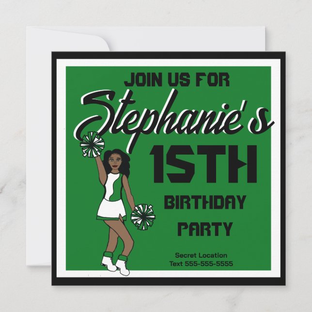 Green Cheer #1 Invitation (Front)