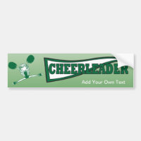 Green Cheerleader Girl Silhouette