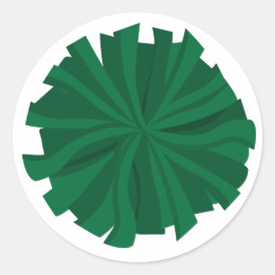 Green Cheerleader Pom Pom Classic Round Sticker