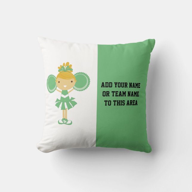 Green Cheerleading American MOJO Pillow (Front)