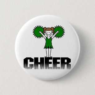 Green Cheerleading T-shirts and Gifts 2 Inch Round Button