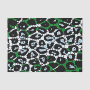Green Cheetah Circle Abstract Tissue Paper