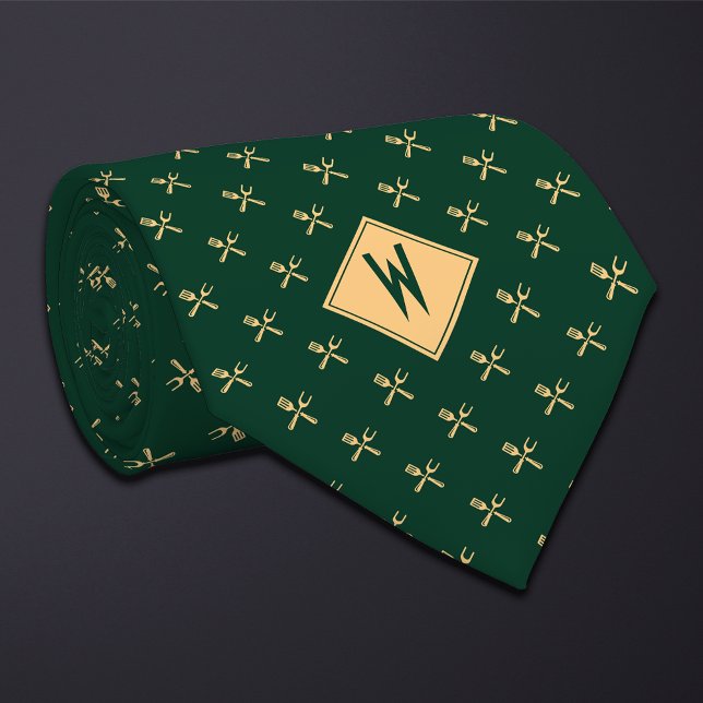 Green Chef Cook Utensils  Tie (Creator Uploaded)
