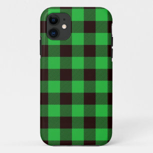 Green chequerboard Flannel iPhone case