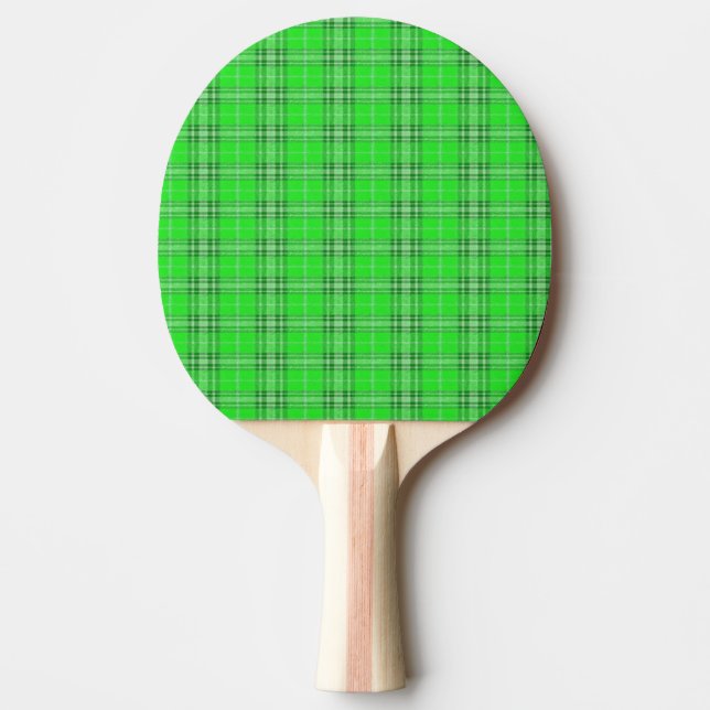 Green Chequered cloth design on Ping Pong Paddle (Front)