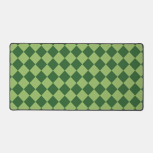 Green Chequered Diamond Pattern  Desk Mat