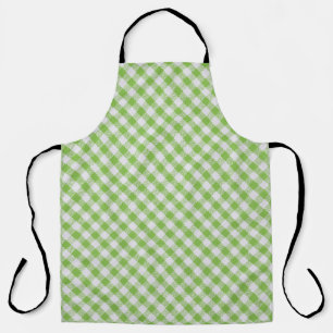 Green chequered fabric: closeup texture. apron