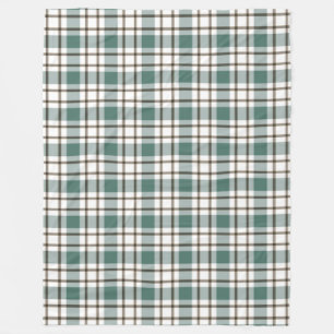 green chequered light tartan pattern fleece blanket