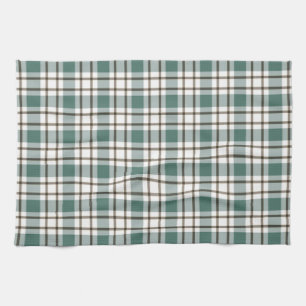 green chequered light tartan pattern kitchen towel