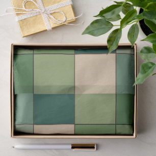Green Chequered Tissue Paper