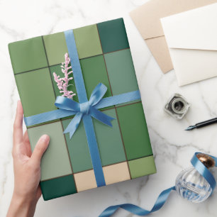 Green Chequered Wrapping Paper