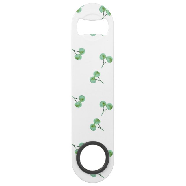 Green Cherry Pattern Bar Key (Front)