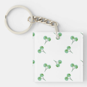 Green Cherry Pattern Keychain