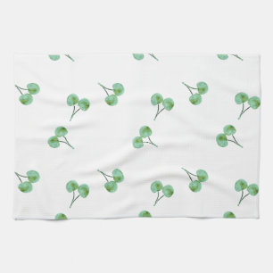 Green Cherry Pattern Kitchen Towel
