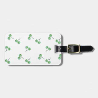 Green Cherry Pattern Luggage Tag