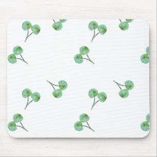 Green Cherry Pattern Mouse Pad