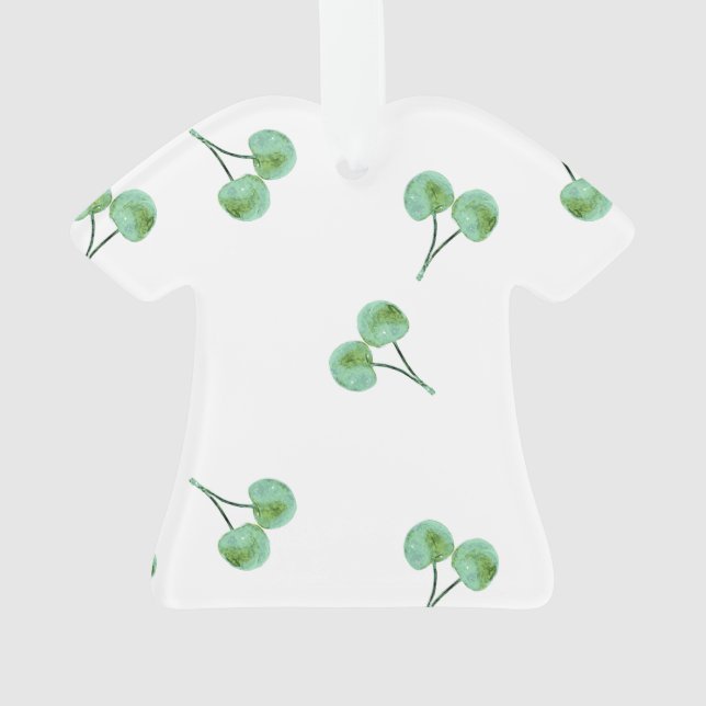 Green Cherry Pattern Ornament (Back)