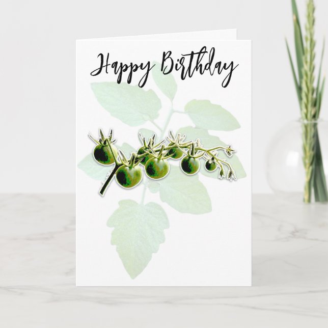 GREEN CHERRY TOMATO PHOTO CARTE D'ANNIVERSAIRE (Devant)