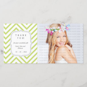 Green Chevron - Any Occasion Thank you Card