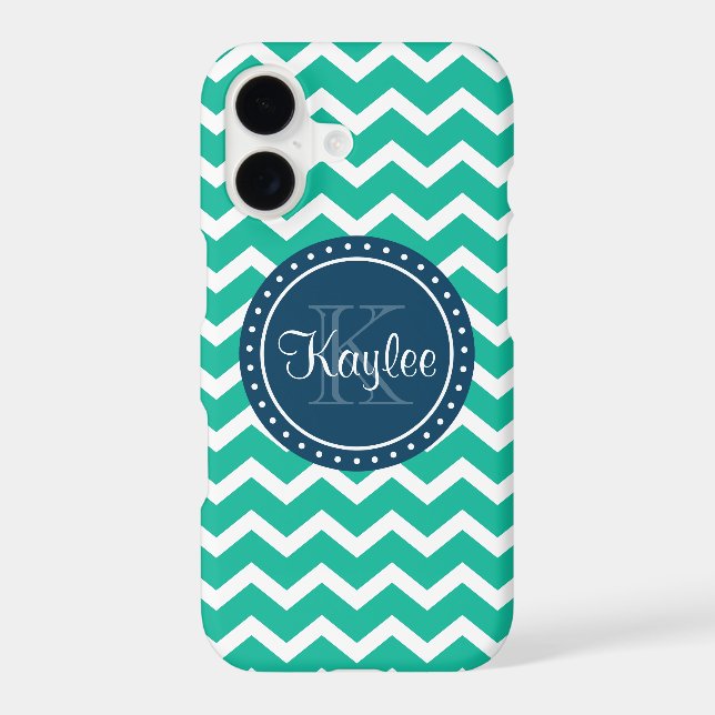 Green Chevron Blue Monogram (Back)