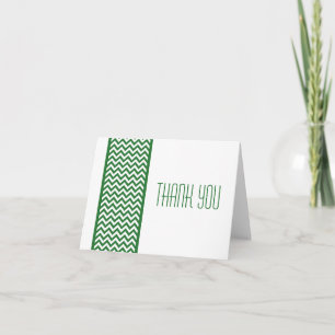 Green Chevron Border Thank You Card