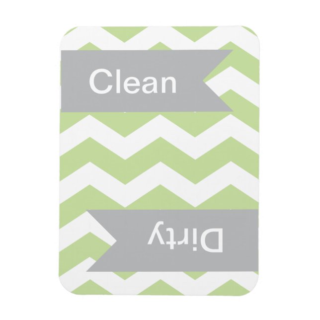 Green Chevron Clean - Magnets de lave-vaisselle sa (Vertical)