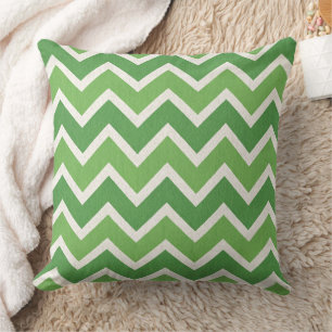 Green Chevron Pattern St. Patricks Day Throw Pillow