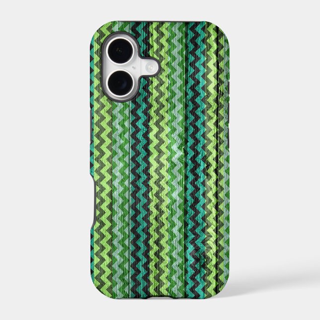 Green Chevron Pattern Wooden (Back)