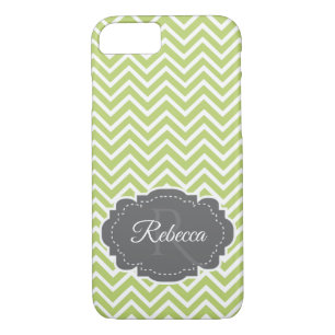 Green Chevron Personalized iPhone Case