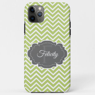 Green Chevron Personalized iPhone Case