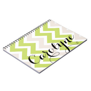 Green Chevron Personalized Notebook