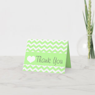 Green Chevron Thank You Note Card