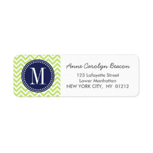 Green Chevron Zigzag Personalized Monogram