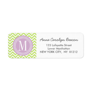 Green Chevron Zigzag Personalized Monogram