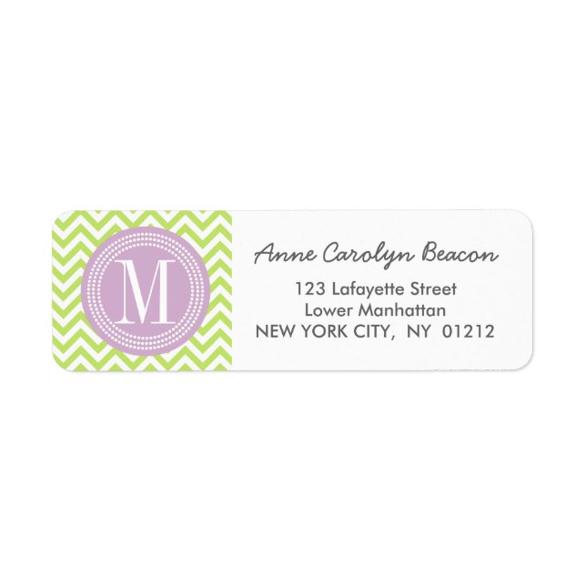Green Chevron Zigzag Personalized Monogram (Front)