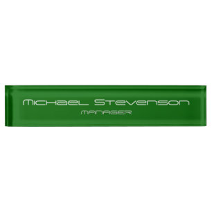 Green Chic Elegant Moderne Bureau Plaque signaléti